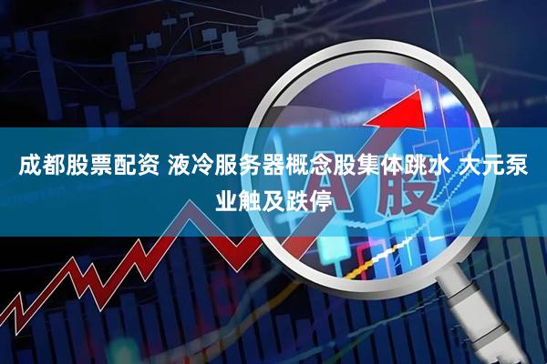 成都股票配资 液冷服务器概念股集体跳水 大元泵业触及跌停